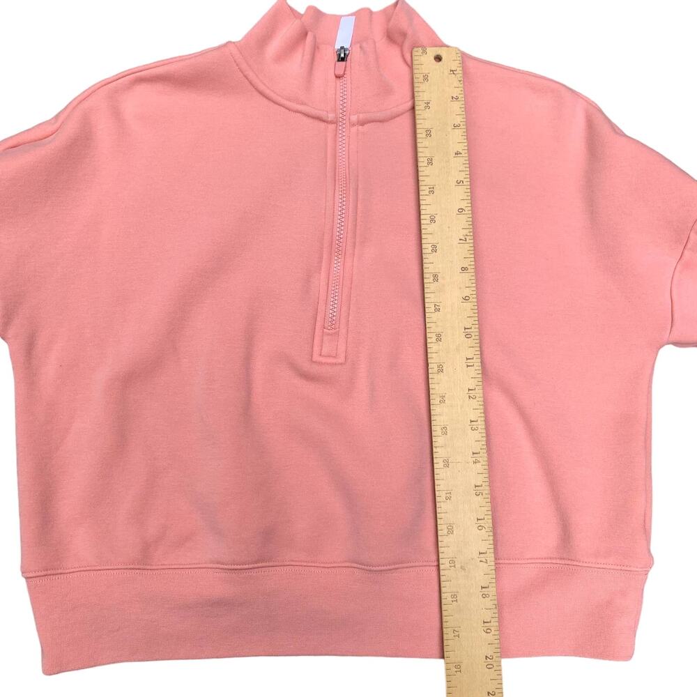 Fabletics Caterina mock neck half zip pullover sweatshirt Coral Pink Small - Picture 8 of 8